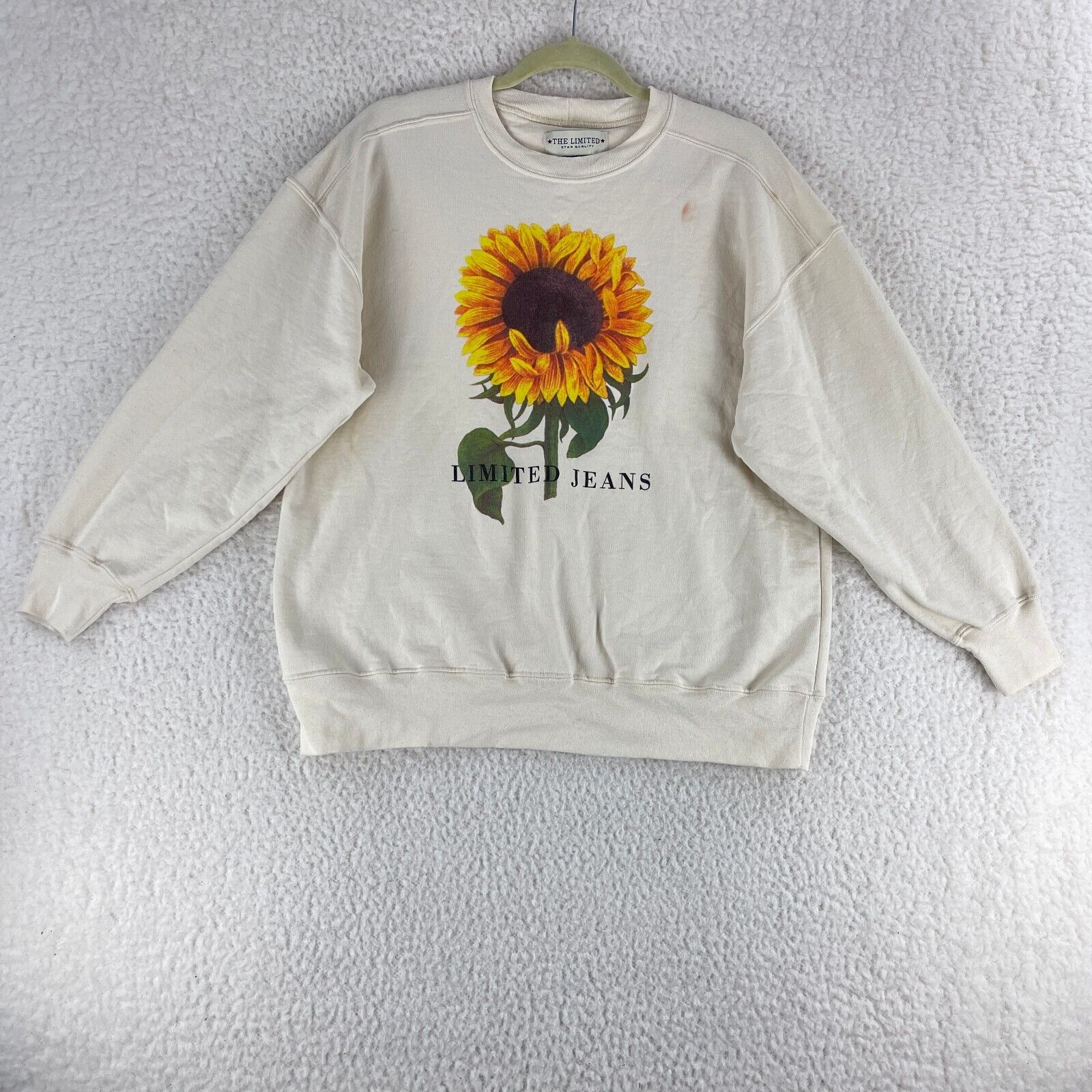 The Limited VTG Sunflower Print Crew Neck Sweater Womens The Limited VTG Sunflower Print Crew Neck Sweater Womens