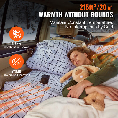 VEVOR Diesel Air Heater All-in-one 12V 8KW LCD Remote Control for Car RV Indoors