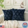 Cozoomy Set of 2 Navy Blue Morrocan Decorative Pillow Covers 16x16 Inch Fluffy Boho Throw Pillow Covers for Bed Couch Sofa Living Room Soft Plush Cushion Cases
