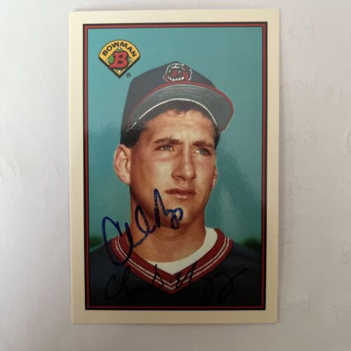 CHARLES NAGY 1989 BOWMAN ROOKIE RC AUTOGRAPHED SIGNED AUTO BASEBALL CARD. rookie card picture