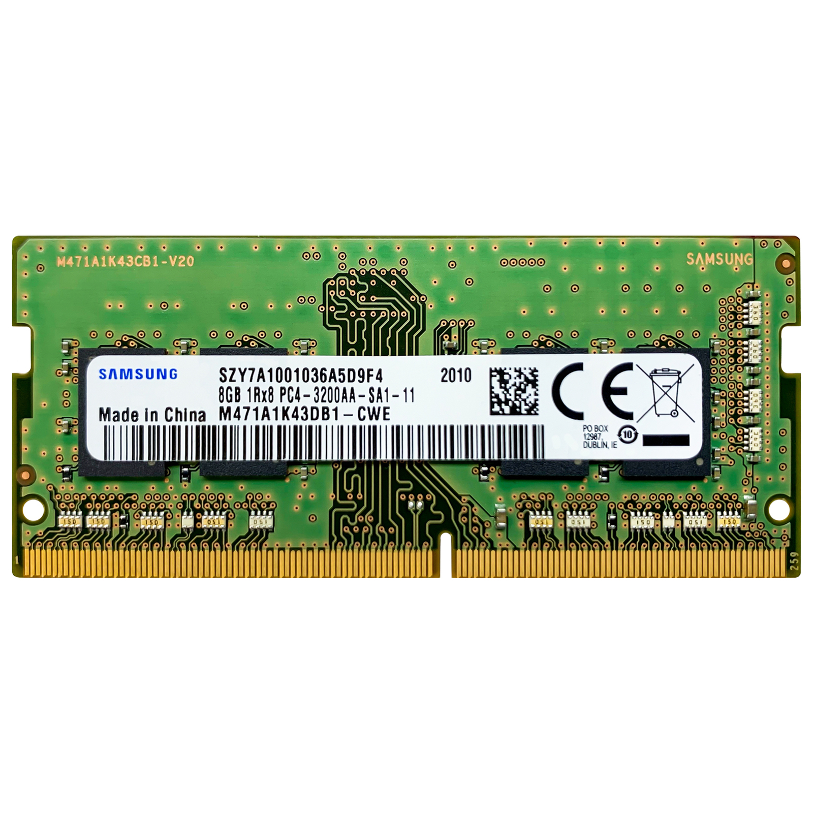 Samsung 8GB DDR4 3200 MHz PC4-25600 SODIMM Laptop Memory RAM (M471A1K43DB1-CWE) Samsung 8GB DDR4 3200 MHz PC4-25600 SODIMM Laptop Memory RAM (M471A1K43DB1-CWE)