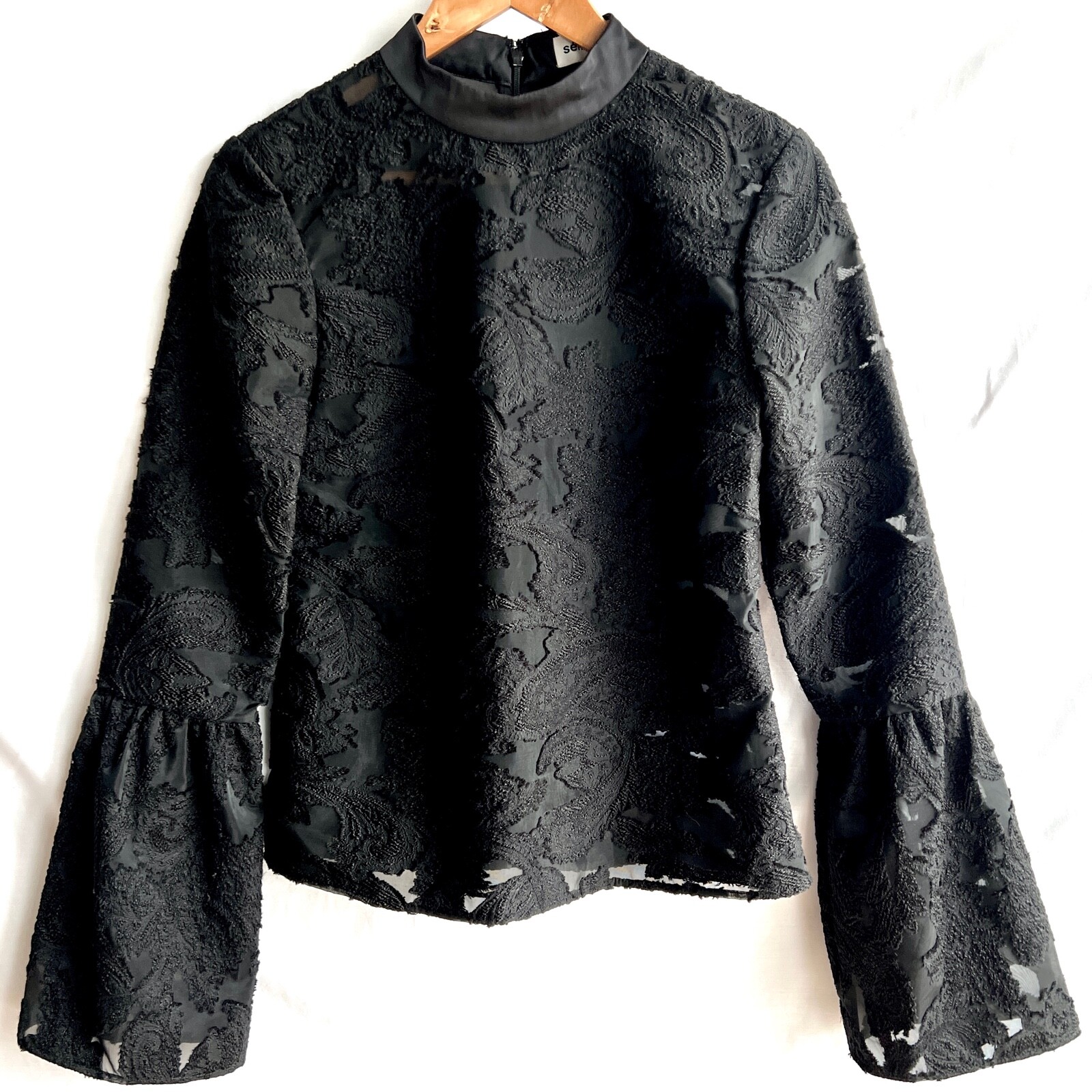 トップス acka glossy jacquard blouse glossy jacquard blouse