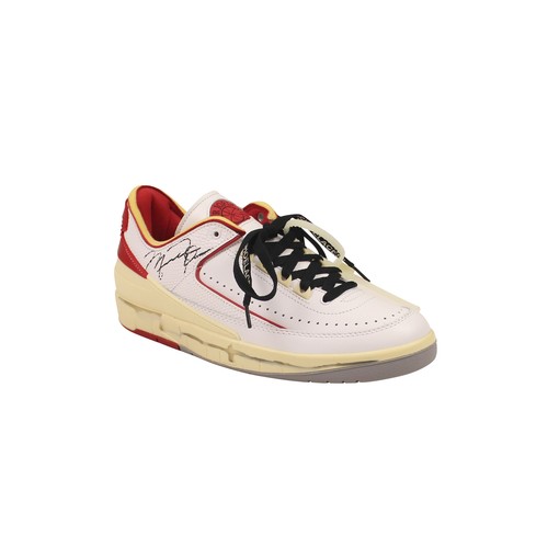 Pre-owned Off-white C/o Virgil Abloh Red Sail Jordan 2 Low Sneakers Size 15 $700 In White And Red