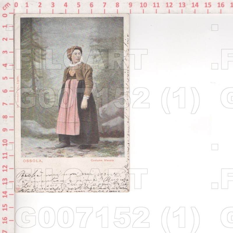 G7152 Verbania Ossola Masera Costume 1904 Rara Targhetta Vittorio Emanuele Re