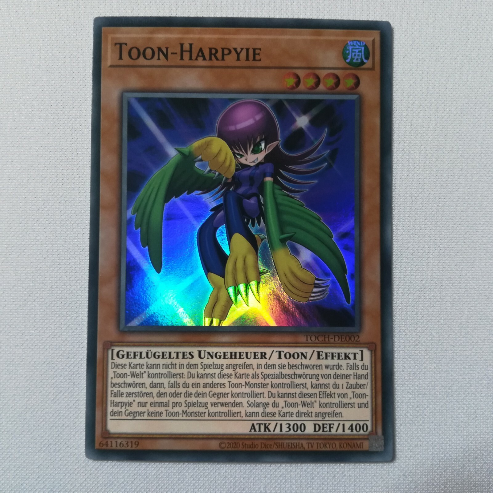 Toon-Harpyie Toon-Welt Toon-Schrecken Super Rare TOCH Yugioh deutsch