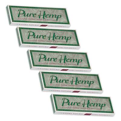 Pure Hemp Classic Medium 1 1/4 Cigarette Rolling Papers 250 Leaves (5 Booklets)