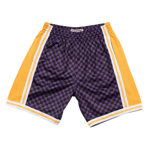 Мужские шорты Mitchell & Ness NBA в клетку Swingman LA Lakers Purple