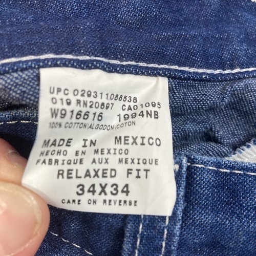 Dickies Carpenter Jeans Mens 34x34 Blue Denim Work Medium Wash Cotton Workwear