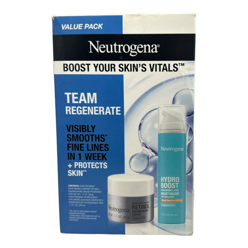 Neutrogena Team Regenerate Skincare Set, Visibly Smooths Fine Lines 2 Pieces