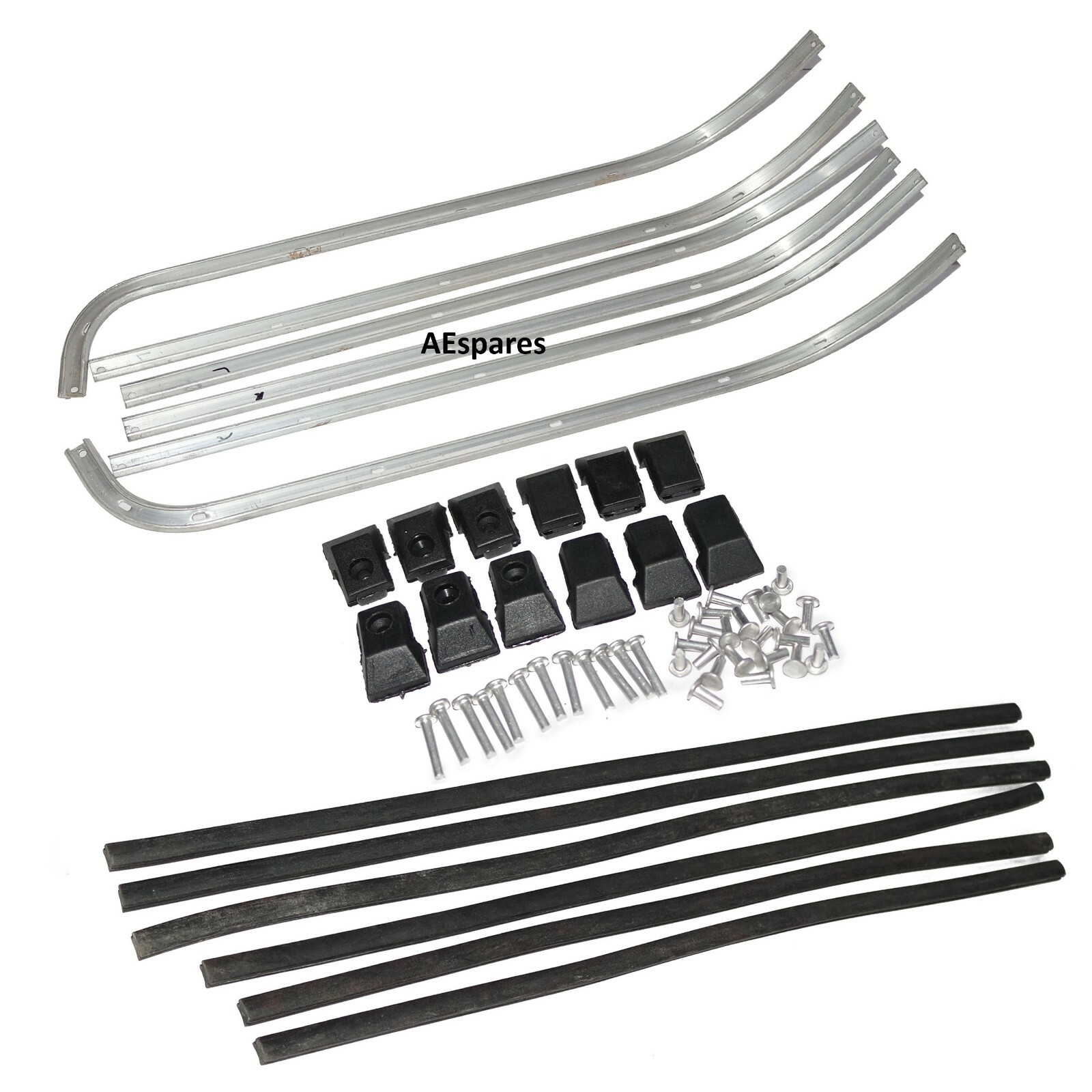 Vespa PX LML 2T PE EFL Floor Runner Kit Channel Strip Set With Fixing Rivets  