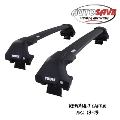 Thule WingBar Edge Black Aluminium Roof Bars Set for Renault Captur Mk.1 13-19