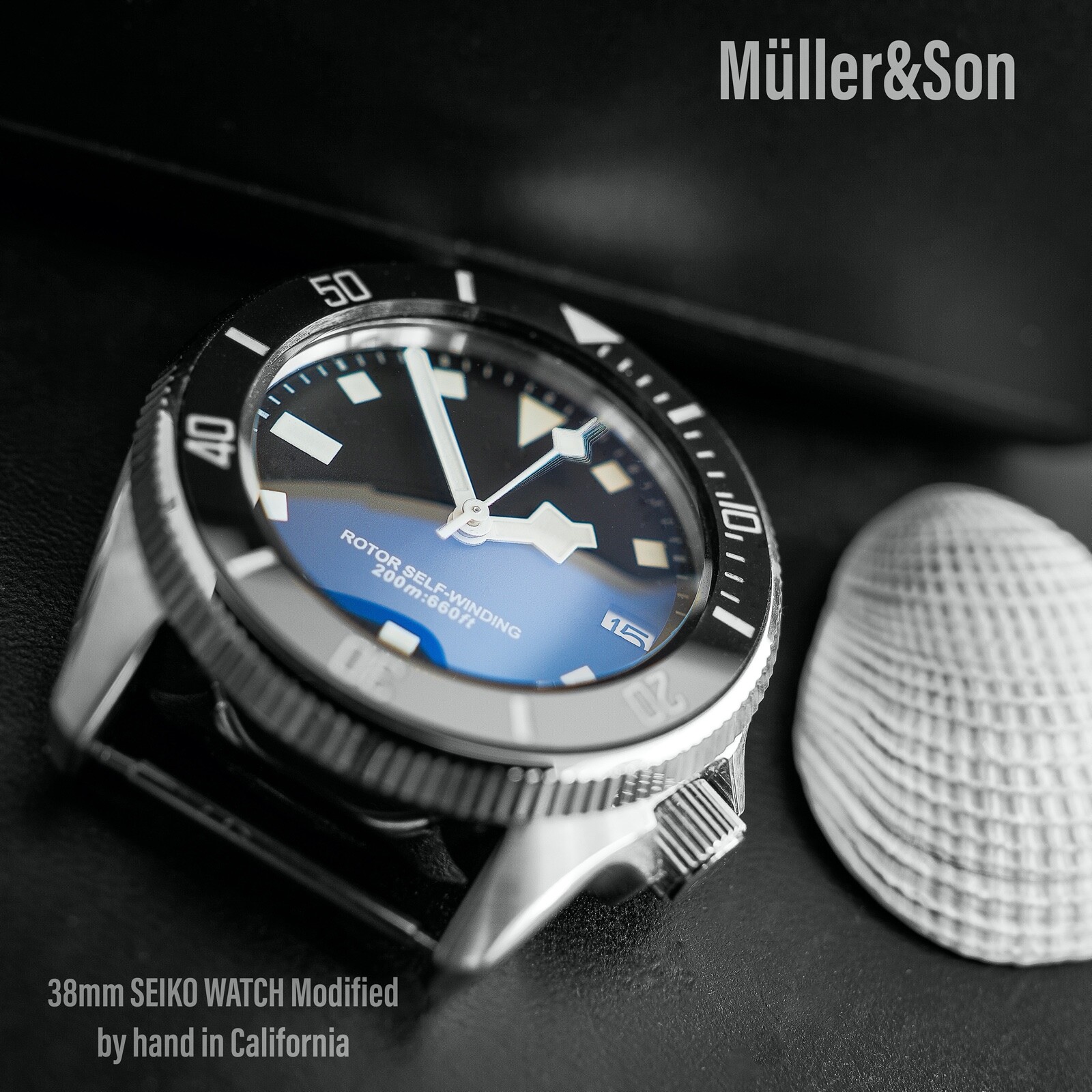 Pre-owned Seiko Müller&son Watch Black [pelagos Megamod] Made From  Skx013 + Rubber Strap
