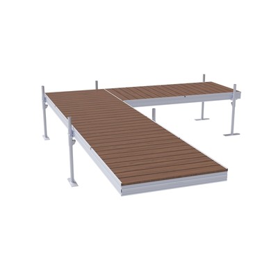 16' Harbor Mate L-Style Dock - Cedar Vinyl Decking