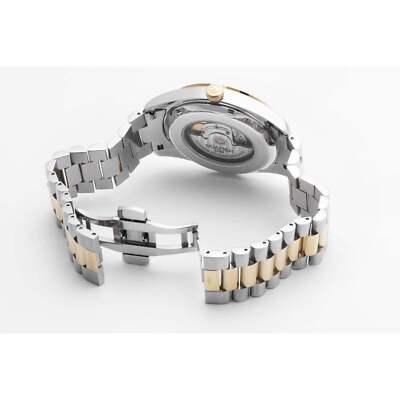 Pre-owned Roamer 981666 47 45 50 Daydate Ii Automatic Two Tone Bracelet Wristwatch In Gold/silver/blue