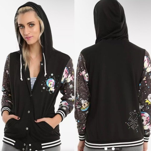 Tokidoki Unicorno Space Girls Varsity Jacket Hoodie Snap Sweatshirt 2XL