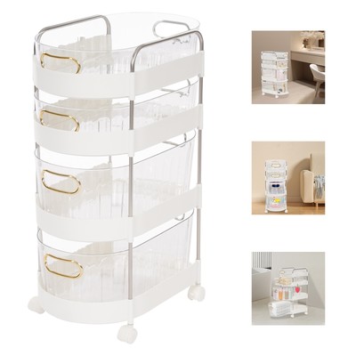 4 Tier Drawer Storage Rolling Cart Multi-functional Mobile Storage Organizer