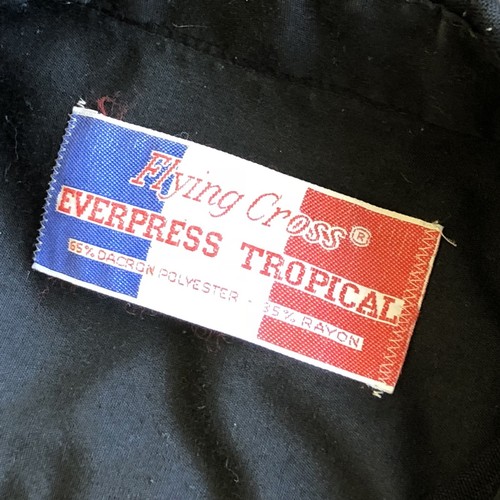 Men's Flying Cross Long Sleeve Navy Blue Uniform Shirt W/ Patch