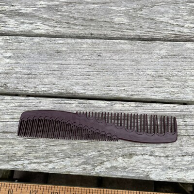 Tupperware Double-Sided Comb 8'' Long Dark Brown Twist Vintage 1543