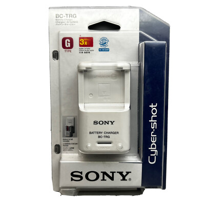 NEW Sony BC-TRG G Type Travel Battery Charger Sony Cyber-shot-White & Sealed!