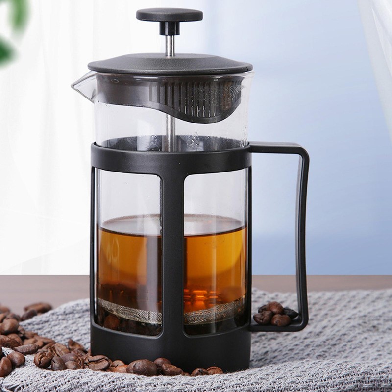 Coffee Maker French Press Coffee Pot Teapot Black Glass