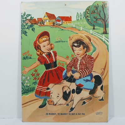 Vintage Puzzle To Market To Market To Buy A Fat Pig