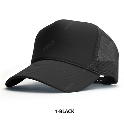 Trucker Hat Foam Mesh Baseball Cap Snapback Adjustable Plain Solid Men Hats Caps