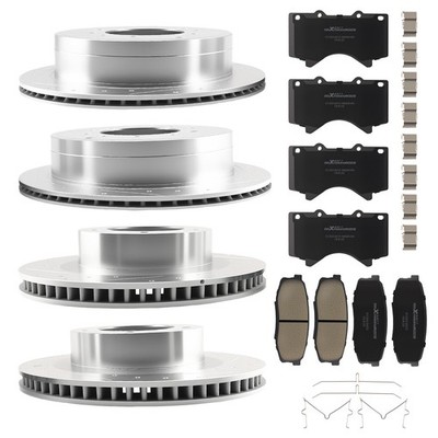 Front Rear Brake Rotors+Ceramic Brake Pads Kit for Toyota Tundra 2007-21 S31482