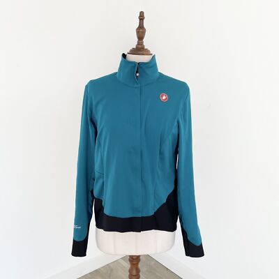 Castelli Alpha Ros 2 Light Womens Zip Cycling Jacket Goretex Size XL Teal