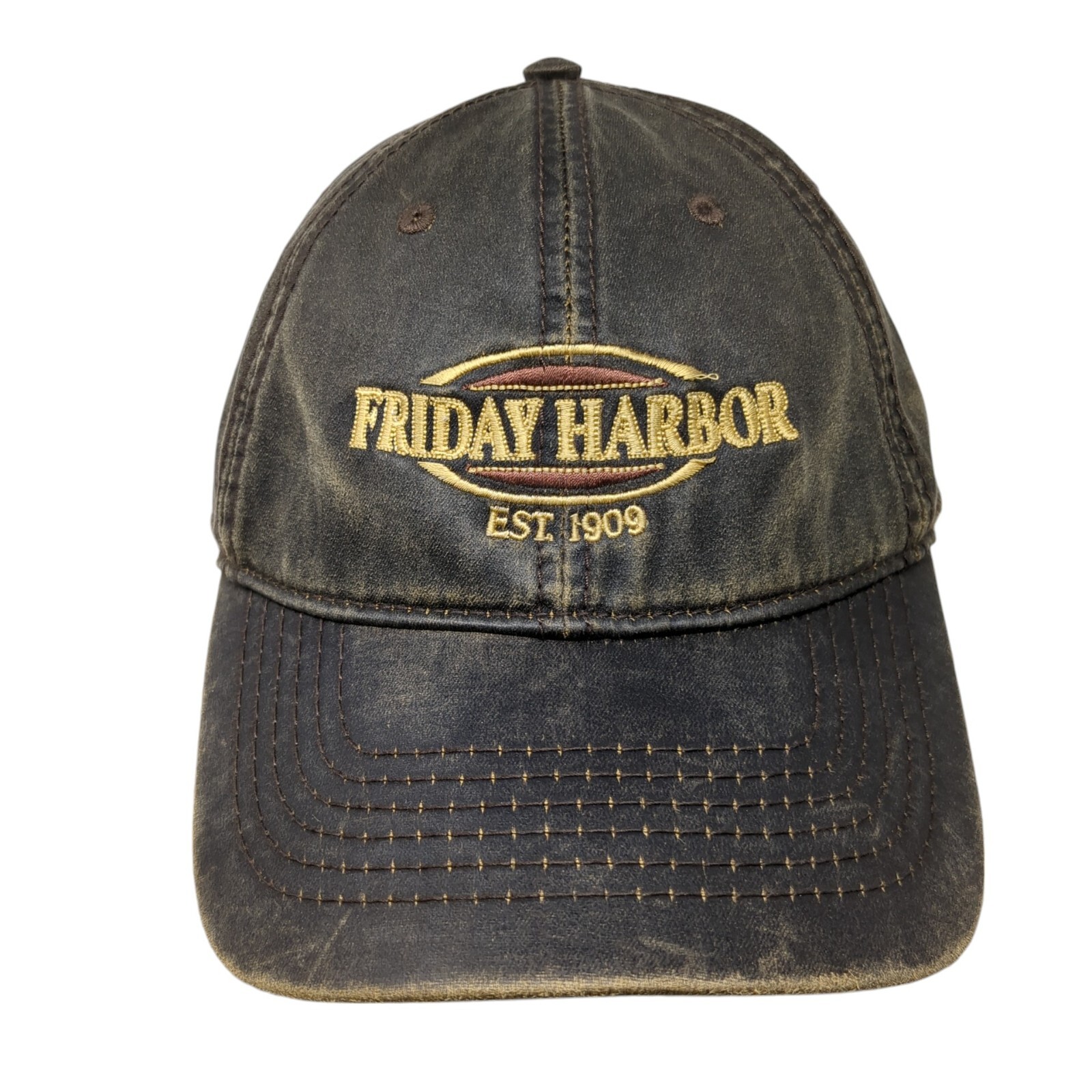 Friday Harbor Est. 1909 Strapback Hat Brown OSFM Embroidered