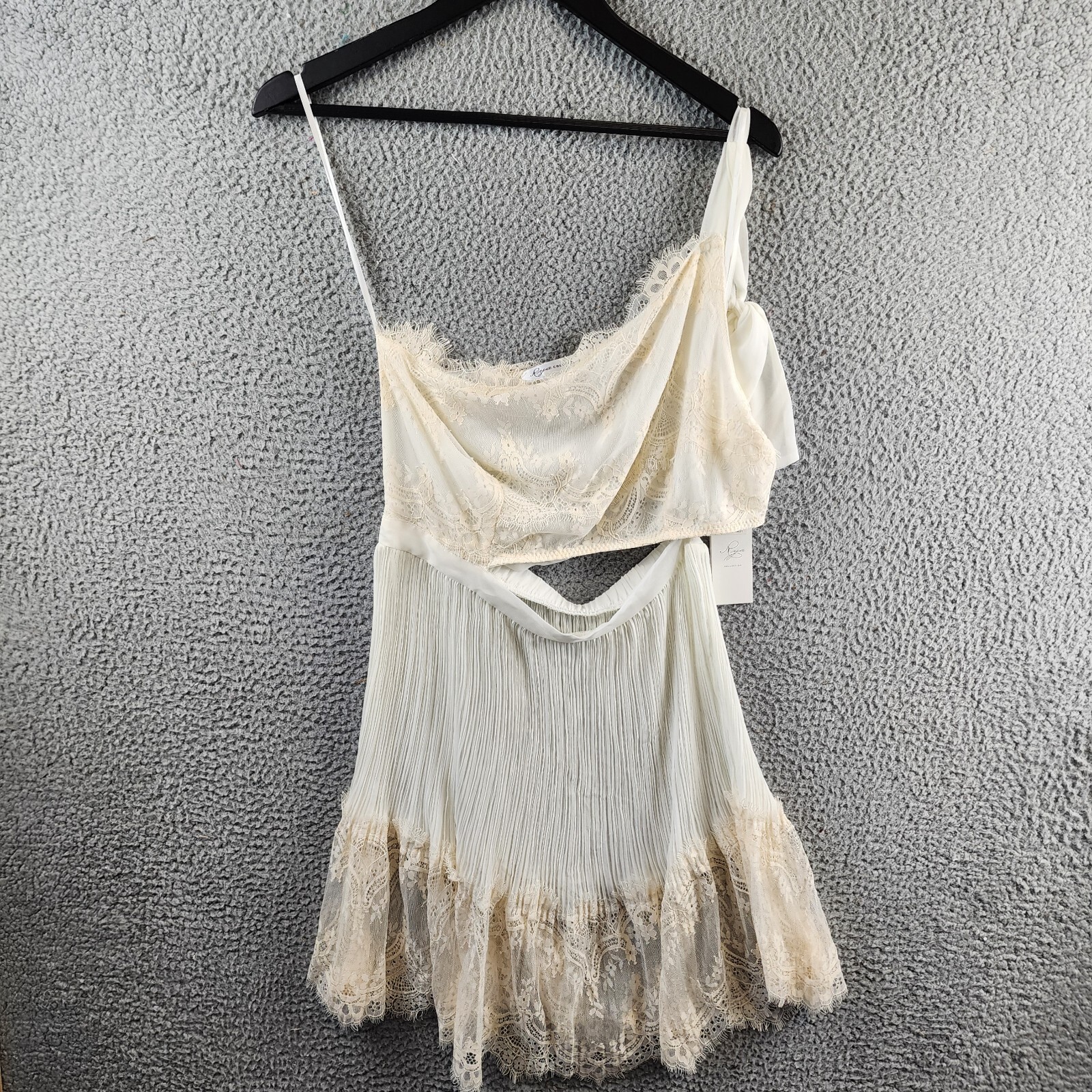 Rya Collection Anniversary Chemise Women's M Ivory/Beige Sleeveless Tie Detail - Picture 2 of 12
