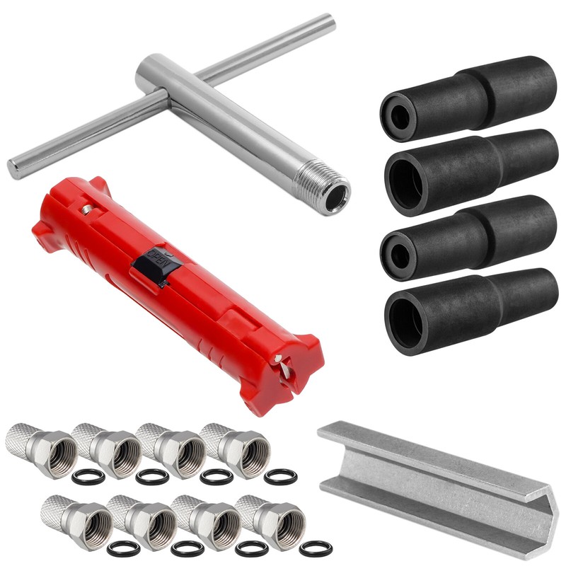 Sat Montage Werkzeug Kabel Abisolierer Aufdrehhilfe F-Stecker Knebel SchlÃ¼Ssel