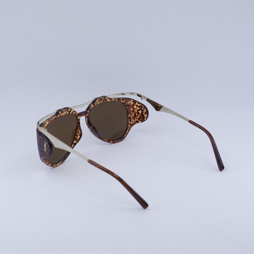 Pre-owned Saint Laurent Slm137 Amelia 002 Gold/leopard Havana/brown 55-14-135 Sunglasse...
