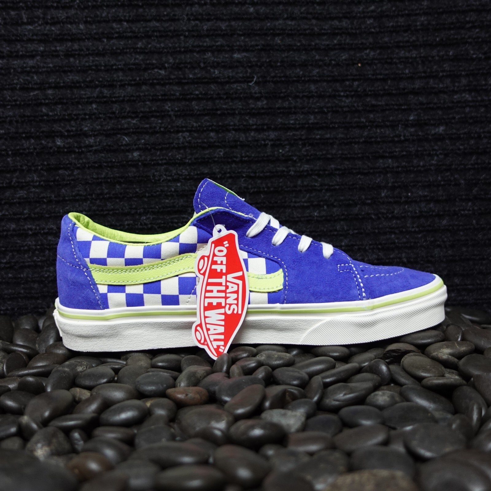 

Мужские кроссовки Vans Sk8-Low, размер 9, скейтерские туфли в клетку, синие кроссовки #977, Синий, VANS Sk8-Low
