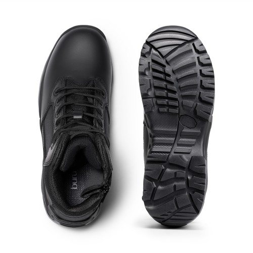 Men's Military Tactical Work Boots Side Zipper Motorcycle Combat Boots