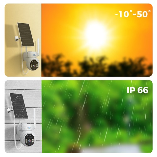 2PCS Hiseeu WIFI Solar Battery Outdoor 4MP Wireless Security Camera 2-Way Audio