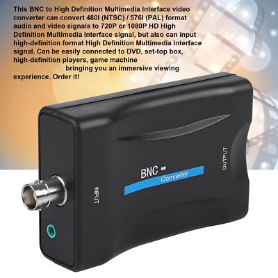 BNC to HDMI Converter Coaxial Adapter Coax Connector 1080P Audio Input HDMI New