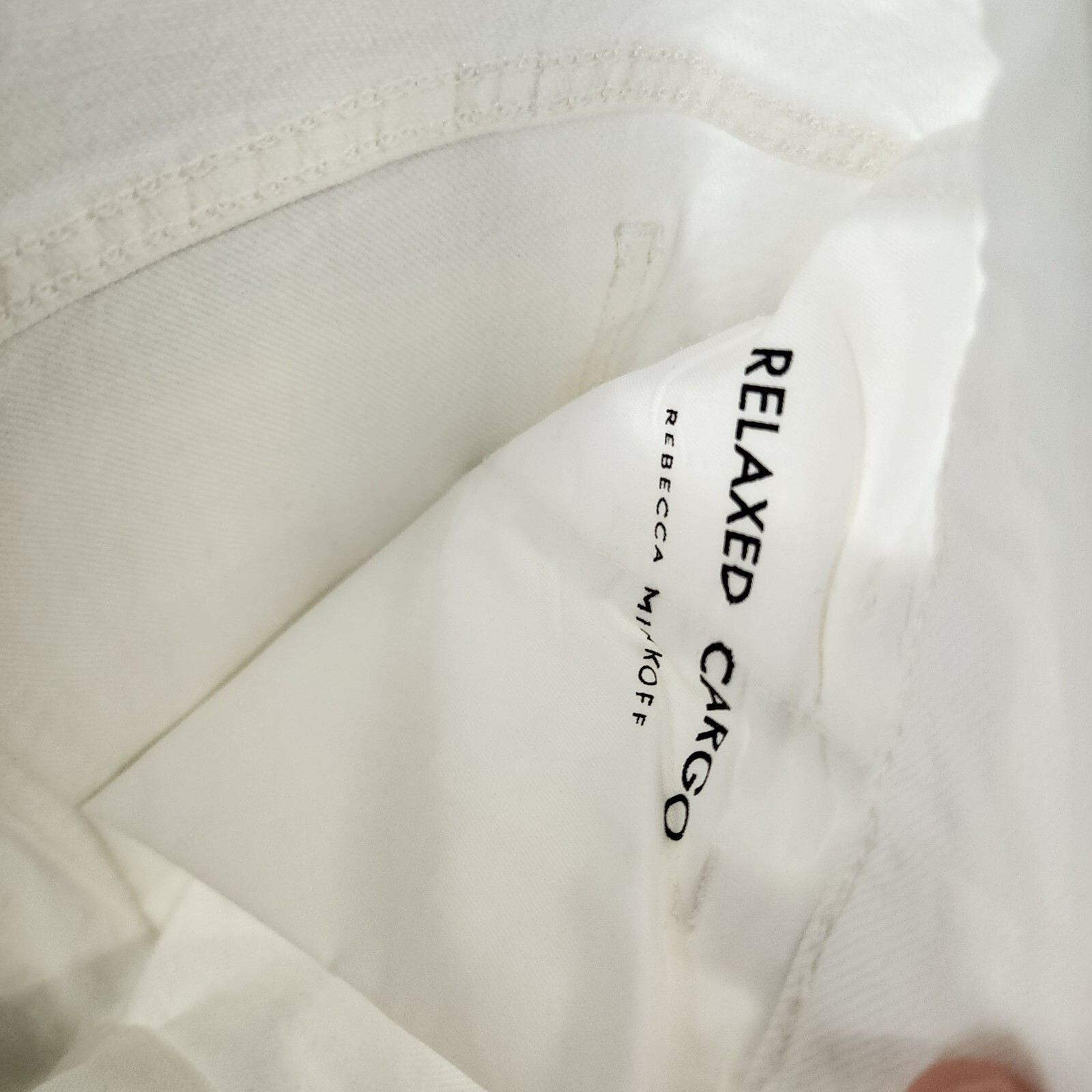 Rebecca Minkoff Relaxed Cargo Pants Women's 26 Alabaster Button Zip Closure - Picture 11 of 16