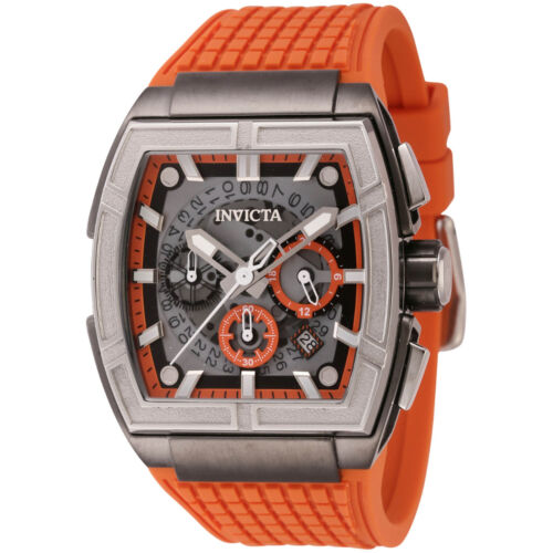 Pre-owned Invicta Men's Watch S1 Rally Chrono Black And Orange Dial Silicone Strap 44889