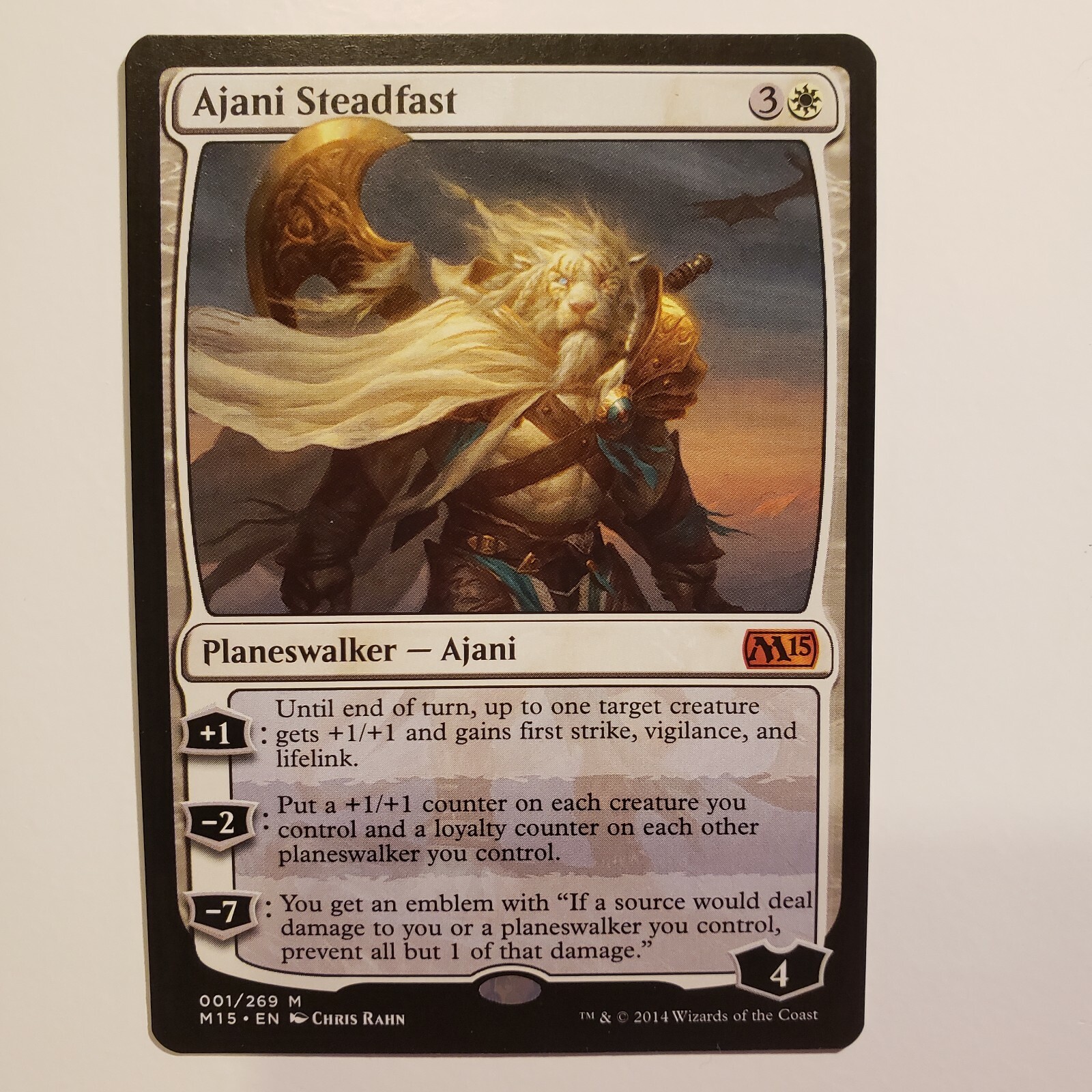 Ajani Steadfast 1x FOIL MTG M15 Core Set Mythic MINT white planeswalker Ajani Steadfast 1x FOIL MTG M15 Core Set Mythic MINT white planeswalker