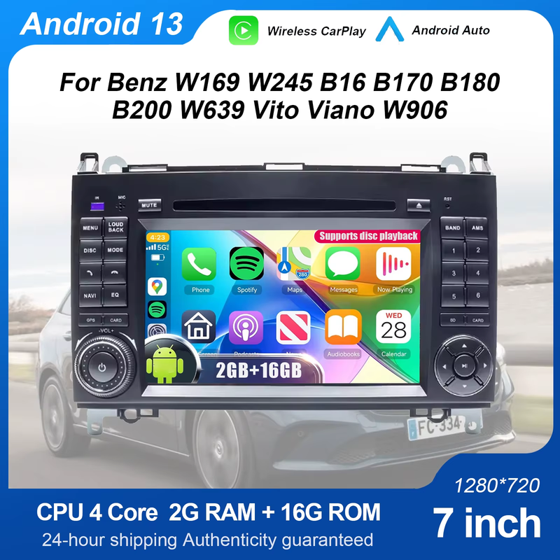 Android Car Radio for Benz W169 W245 B16 B170 B180 B200 W639 Vito Viano W906 Mul