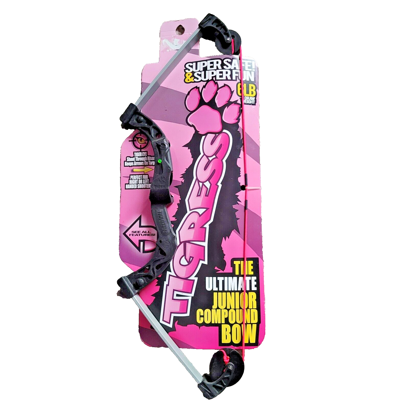 Tigress Ultimate Junior Compound Bow 6lb Draw Weight - Right/Left Handed - Pink