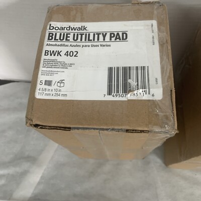 Boardwalk 402 Medium-Duty 4 in. x 10 in. Pads - Blue (20/Carton) New