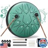 Sannofair Rain Drum for Outside, Steel Tongue Drum 11 Notes 6 Inches Chakra Tank Drum, for Yoga Musical Education,with Drumsticks Drumstick Stand Tutorial Book Note Stickers Finger Cots(Malachite)