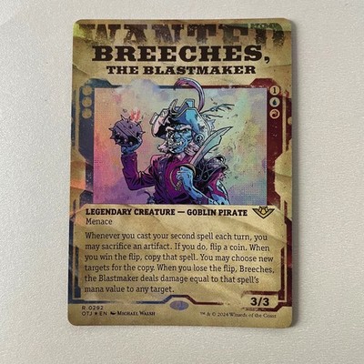 Magic the Gathering Outlaws of Thunder Junction #292 Breeches The Blastmaker Breaking News Foil Rare