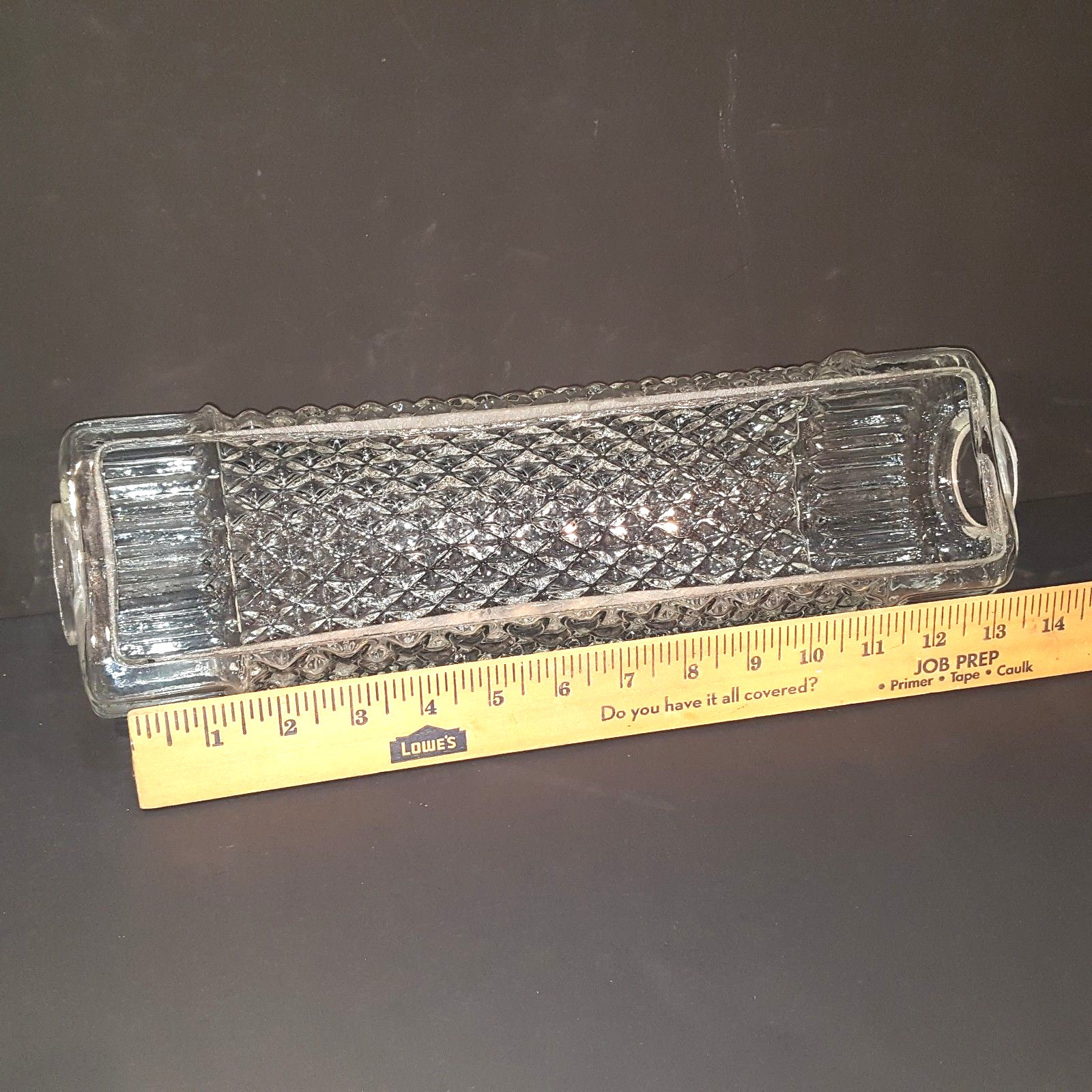 Vintage Diamond Pattern Thick Glass Bathroom Vanity Shade Sconce Light Bar