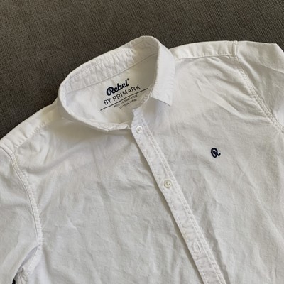 Rebel By Primark Boys White Oxford Shirt, Size 12/13 Years
