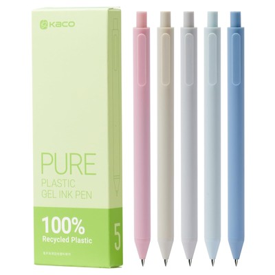 Gel Ink Pens 5-Pack 0.5mm Fine Point Black Ink Retractable Office Pens