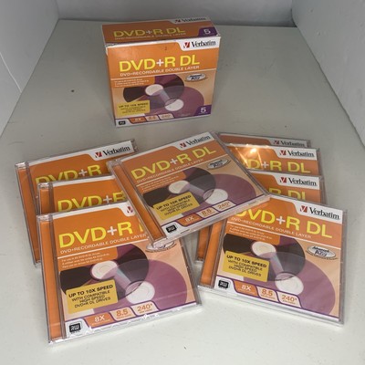 (9) Verbatim DVD+R DL 8.5GB 8x Speed W/Bonus