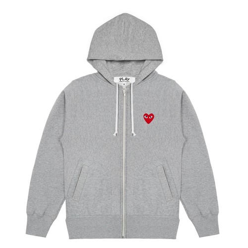 【COMME DES GARCONS】Half Zip-Up Red Heart Logo Jumper $_12.JPG?set_id=880000500F