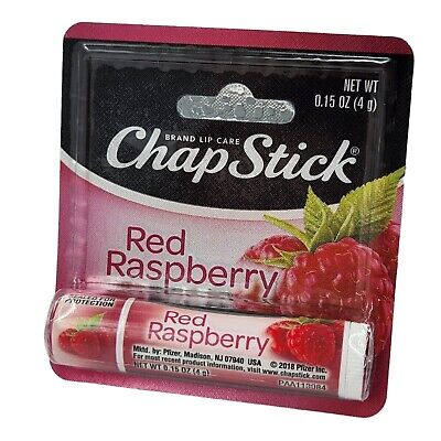 3 Pack ChapStick .15 oz. Red Raspberry Lip Balm New Sealed